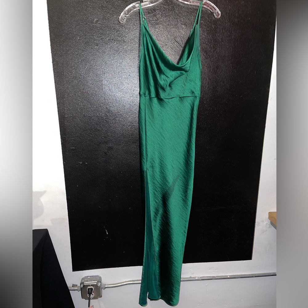 Hey Babe Green Asymmetrical Dress
